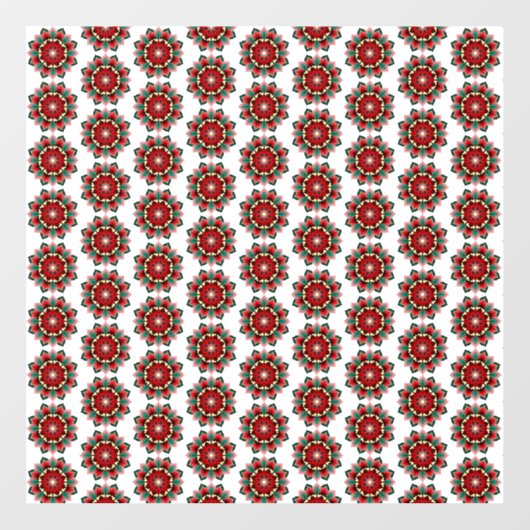 Mandala Pattern 02 in Red window cling Raamsticker (Vel)
