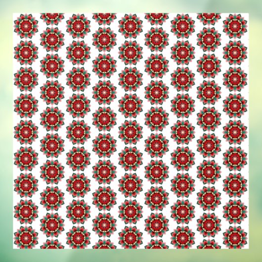 Mandala Pattern 02 in Red window cling Raamsticker (Vel 3)