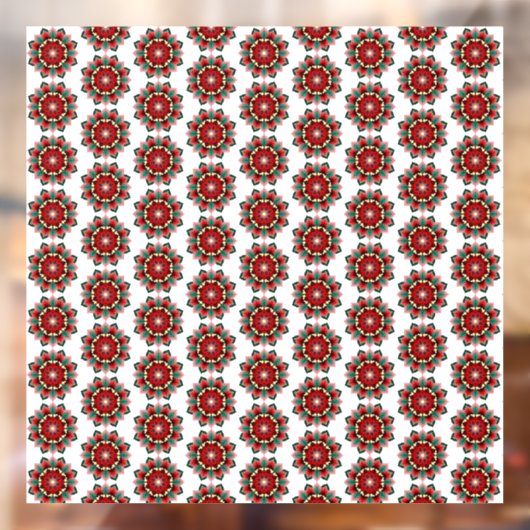 Mandala Pattern 02 in Red window cling Raamsticker (Vel 2)