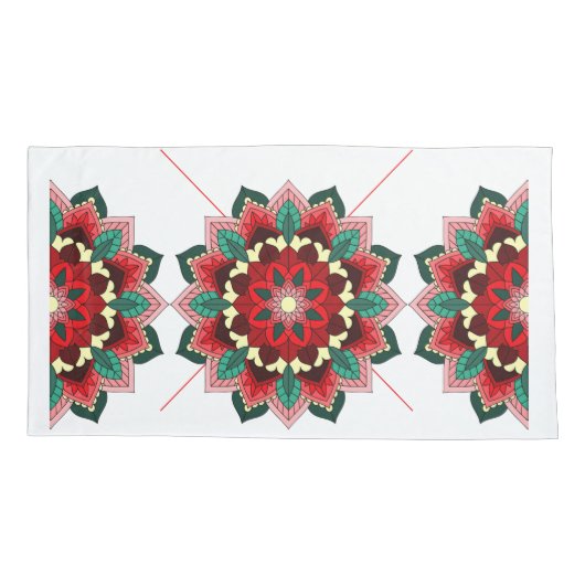 Mandala Pattern 02 in rode Kussensloop (Achterkant)