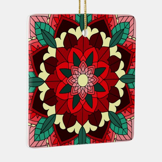 Mandala Pattern 02 in rood keramisch Ornament (Rechts)