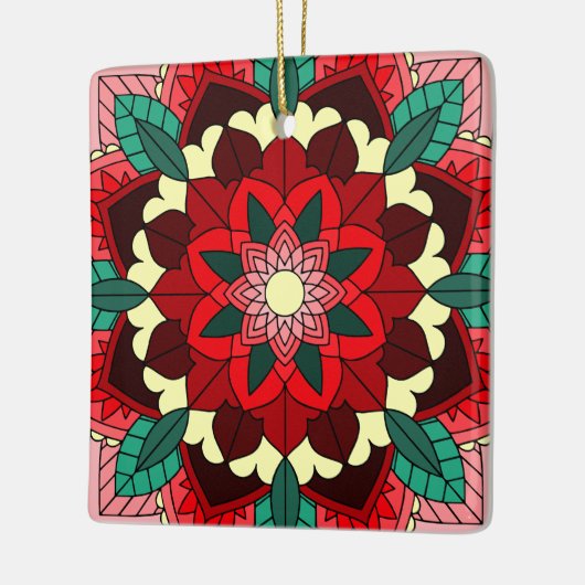 Mandala Pattern 02 in rood keramisch Ornament (Links)