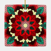 Mandala Pattern 02 in rood keramisch Ornament (Achterkant)