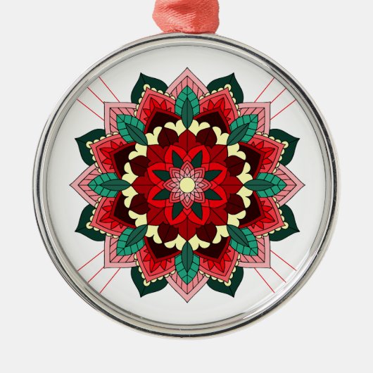 Mandala Pattern 02 in rood Metalen Ornament (Voorkant)