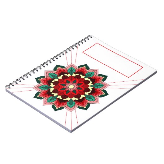 Mandala Pattern 02 in rood Notitieboek (Linkerzijde)