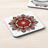 Mandala Pattern 02 in rood Onderzetter (Linkerzijde)