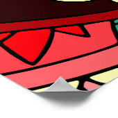 Mandala Pattern 02 in rood Poster (Hoek)