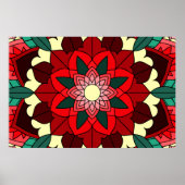 Mandala Pattern 02 in rood Poster (Voorkant)