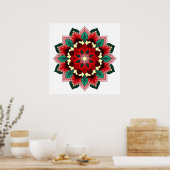Mandala Pattern 02 in rood Poster (Keuken)