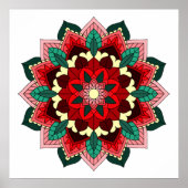 Mandala Pattern 02 in rood Poster (Voorkant)