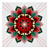 Mandala Pattern 02 in rood Poster (Voorkant)