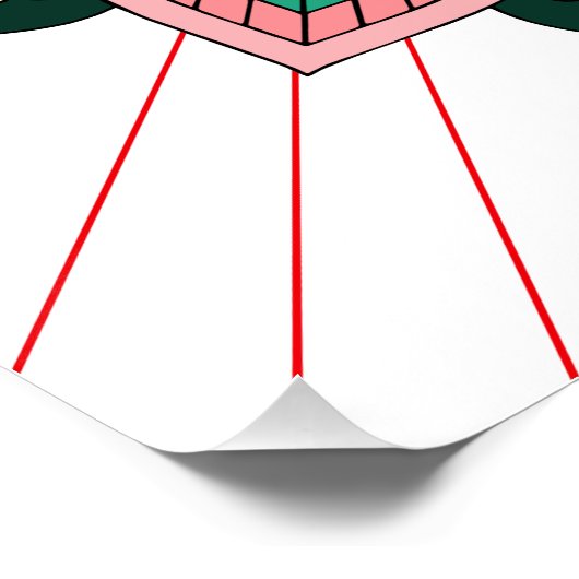 Mandala Pattern 02 in rood Poster (Hoek)