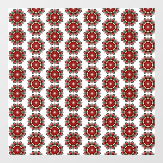Mandala Pattern 02 in rood Raamsticker (Vel)