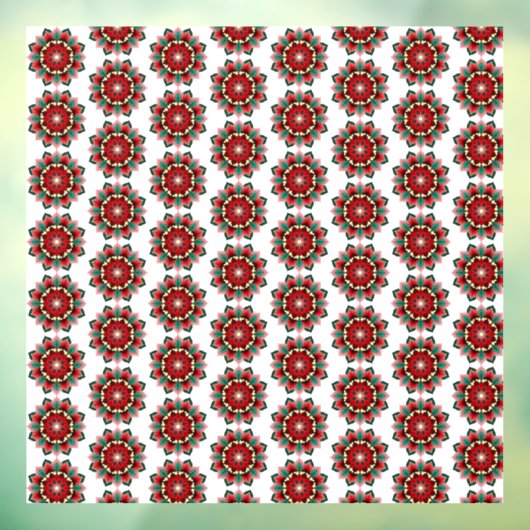 Mandala Pattern 02 in rood Raamsticker (Vel 3)