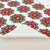 Mandala Pattern 02 in rood Sherpa Deken (3/4)