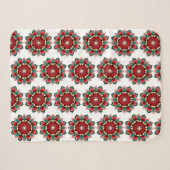 Mandala Pattern 02 in rood Sherpa Deken (Voorkant (horizontaal))