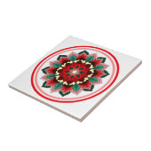 Mandala Pattern 02 in rood Tegeltje (Zijkant)