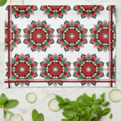 Mandala Pattern 02 in rood Theedoek (Gevouwen)