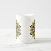 Mandala Pattern 02 in yellow & tan Bone China Mok (Voorkant)