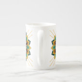 Mandala Pattern 02 in yellow & tan Bone China Mok (Achterkant)