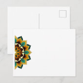 Mandala Pattern 02 in yellow & tan Invitation Post Uitnodiging Briefkaart (Voorkant / Achterkant)
