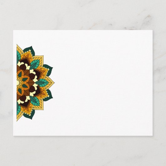 Mandala Pattern 02 in yellow & tan Invitation Post Uitnodiging Briefkaart (Voorkant)