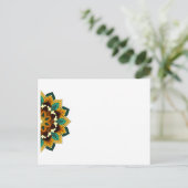Mandala Pattern 02 in yellow & tan Invitation Post Uitnodiging Briefkaart (Staand voorkant)