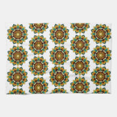Mandala Pattern 02 in yellow & tan Tea Towel Theedoek (Horizontaal)