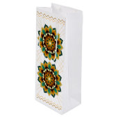 Mandala Pattern 02 in yellow & tan Wine Gift Bag Wijn Cadeautas (Voorkant Gekanteld)