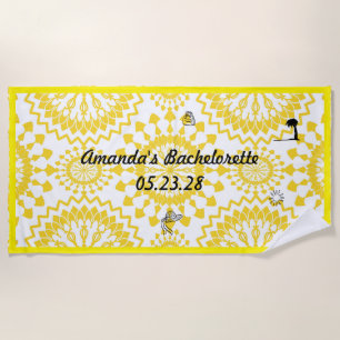 Mandala Pattern Bachelorette Party White Yellow Strandlaken