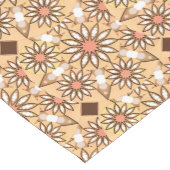 Mandala Pattern, Caramel Tan, Chocolate Brown Korte Tafelloper (Hoek)