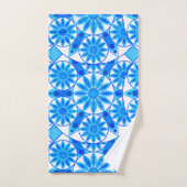 Mandala Pattern, Cobalt Blue, Turquoise en White Bad Handdoek (Handdoek)