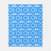 Mandala Pattern, Cobalt Blue, Turquoise en White Fleece Deken (Voorkant)