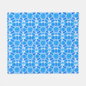 Mandala Pattern, Cobalt Blue, Turquoise en White Fleece Deken (Voorkant (Horizontaal))
