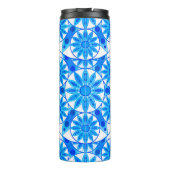 Mandala Pattern, Cobalt Blue, Turquoise en White Thermosbeker (Achterkant)