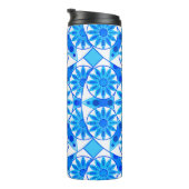 Mandala Pattern, Cobalt Blue, Turquoise en White Thermosbeker (Geroteerd rechts)