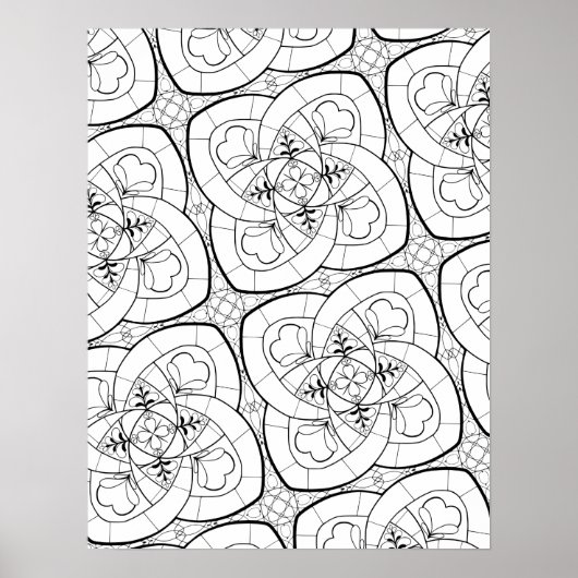 Mandala Pattern Coloring Poster (Voorkant)