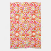 Mandala Pattern, Coral Red, Roze, Gold Theedoek (Verticaal)