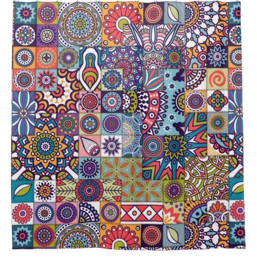 Mandala Pattern Douchegordijn (Voorkant)