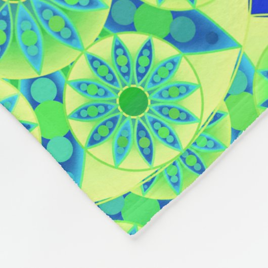 Mandala Pattern, Emerald Green en Peacock Fleece Deken (Hoek)