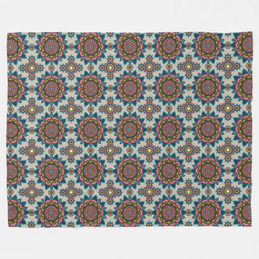 Mandala Pattern Fleece Blanket Deken (Voorkant (Horizontaal))