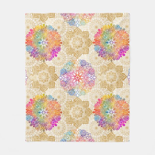 Mandala Pattern Fleece Deken (Voorkant)