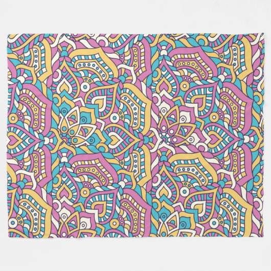 Mandala Pattern Fleece Deken (Voorkant (Horizontaal))