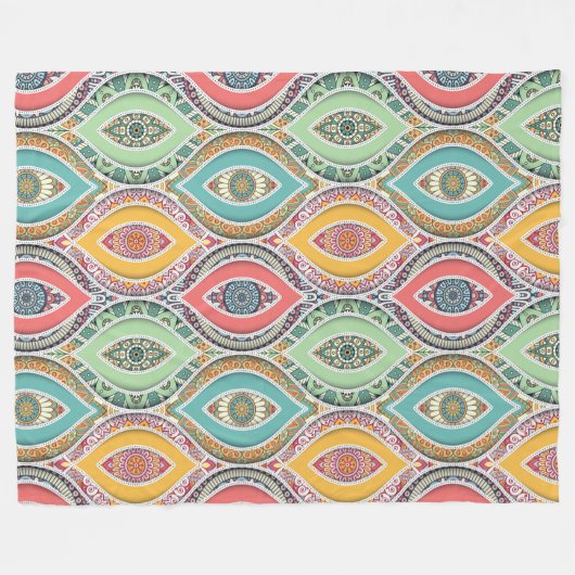 Mandala Pattern Fleece Deken (Voorkant (Horizontaal))