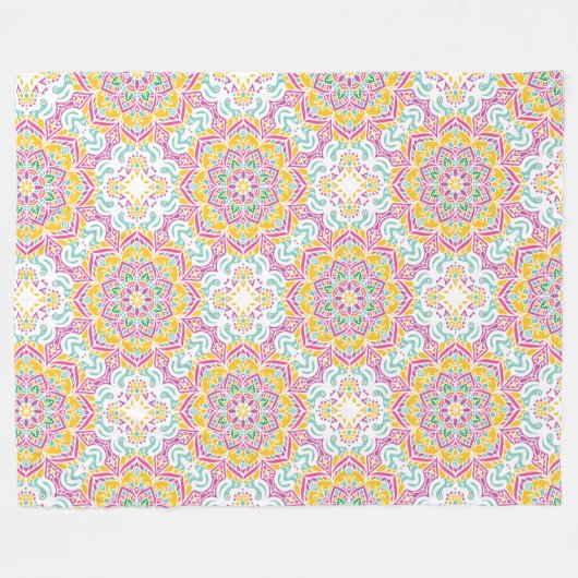 Mandala Pattern Fleece Deken (Voorkant (Horizontaal))
