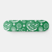 Mandala Pattern Green en White Halloween Herfst Au Persoonlijk Skateboard (Horizontaal)