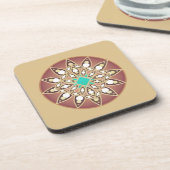 Mandala Pattern in Caramel en Chocolate Beverage Bier Onderzetter (Linkerzijde)