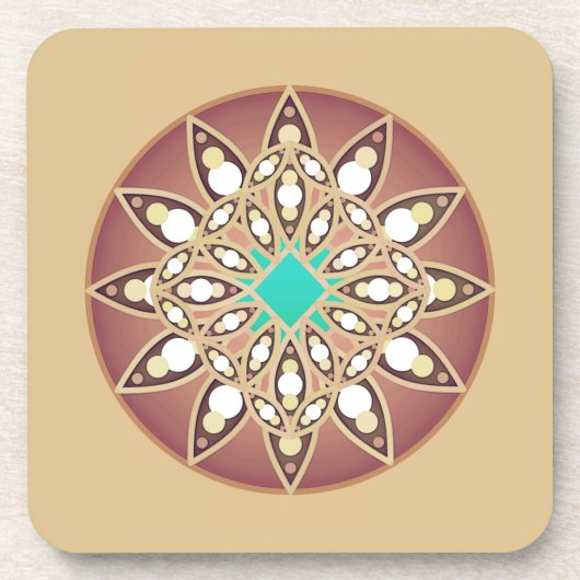 Mandala Pattern in Caramel en Chocolate Beverage Bier Onderzetter (Voorkant)