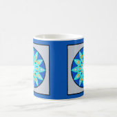 Mandala Pattern in Cobalt Blue en Grey / Grey Koffiemok (Center)
