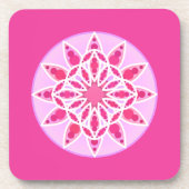 Mandala Pattern in Pink, Fuchsia and White Bier Onderzetter (Voorkant)